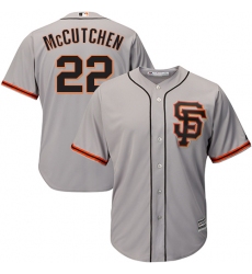 Youth Majestic San Francisco Giants #22 Andrew McCutchen Replica Grey Road 2 Cool Base MLB Jersey