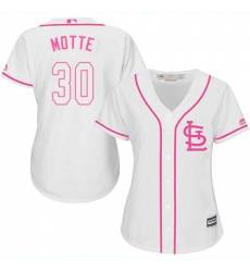 Women's Majestic St. Louis Cardinals #30 Jason Motte Replica White Fashion Cool Base MLB Jersey