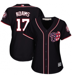 Women's Majestic Washington Nationals #17 Matt Adams Authentic Navy Blue Alternate 2 Cool Base MLB Jersey