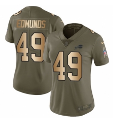 Women's Nike Buffalo Bills #49 Tremaine Edmunds Limited Olive Gold 2017 Salute to Service NFL Jersey