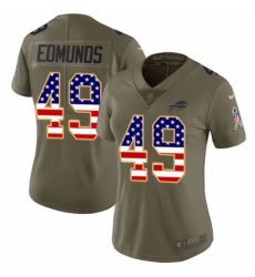Women's Nike Buffalo Bills #49 Tremaine Edmunds Limited Olive USA Flag 2017 Salute to Service NFL Jersey