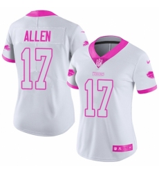 Women's Nike Buffalo Bills #17 Josh Allen Limited White/Pink Rush Fashion NFL Jersey
