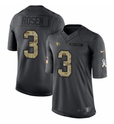 Men's Nike Arizona Cardinals #3 Josh Rosen Limited Black 2016 Salute to Service NFL Jersey