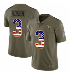 Youth Nike Arizona Cardinals #3 Josh Rosen Limited Olive/USA Flag 2017 Salute to Service NFL Jersey