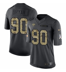 Men's Nike Jacksonville Jaguars #90 Taven Bryan Limited Black 2016 Salute to Service NFL Jersey