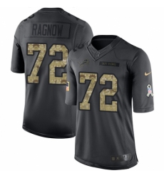 Men's Nike Detroit Lions #72 Frank Ragnow Limited Black 2016 Salute to Service NFL Jersey