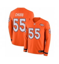 Men's Nike Denver Broncos #55 Bradley Chubb Limited Orange Therma Long Sleeve NFL Jersey