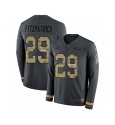 Men's Nike Miami Dolphins #29 Minkah Fitzpatrick Limited Black Salute to Service Therma Long Sleeve NFL Jersey