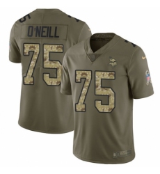 Men's Nike Minnesota Vikings #75 Brian O'Neill Limited Olive Camo 2017 Salute to Service NFL Jersey