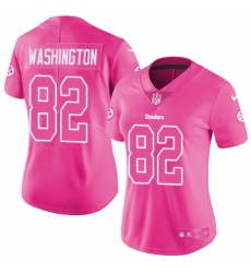 Women's Nike Pittsburgh Steelers #82 James Washington Limited Pink Rush Fashion NFL Jersey