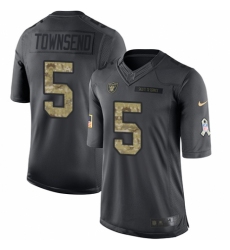 Youth Nike Oakland Raiders #5 Johnny Townsend Limited Black 2016 Salute to Service NFL Jersey