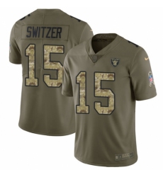 Men's Nike Oakland Raiders #15 Ryan Switzer Limited Olive/Camo 2017 Salute to Service NFL Jersey