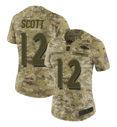 Women's Nike Baltimore Ravens #12 Jaleel Scott Limited Camo 2018 Salute to Service NFL Jersey