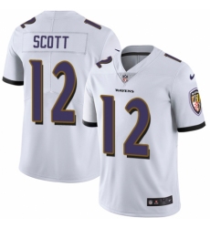 Youth Nike Baltimore Ravens #12 Jaleel Scott White Vapor Untouchable Limited Player NFL Jersey