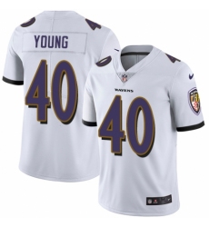 Men's Nike Baltimore Ravens #40 Kenny Young White Vapor Untouchable Limited Player NFL Jersey