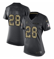 Women's Nike Atlanta Falcons #28 Justin Bethel Limited Black 2016 Salute to Service NFL Jersey