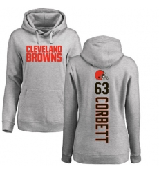 NFL Women's Nike Cleveland Browns #63 Austin Corbett Ash Pullover Hoodie