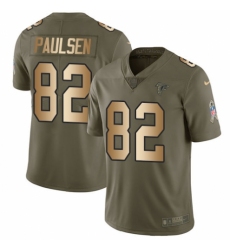 Youth Nike Atlanta Falcons #82 Logan Paulsen Limited Olive/Gold 2017 Salute to Service NFL Jersey