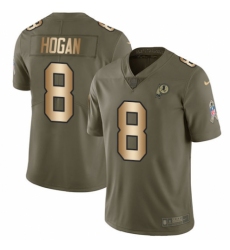 Men's Nike Washington Redskins #8 Kevin Hogan Limited Olive/Gold 2017 Salute to Service NFL Jersey