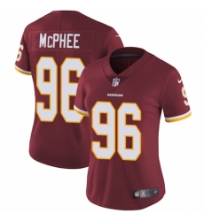 Women's Nike Washington Redskins #96 Pernell McPhee Burgundy Red Team Color Vapor Untouchable Elite Player NFL Jersey