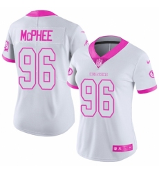Women's Nike Washington Redskins #96 Pernell McPhee Limited White Pink Rush Fashion NFL Jersey