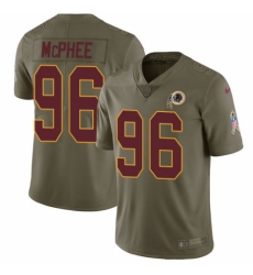 Youth Nike Washington Redskins #96 Pernell McPhee Limited Olive 2017 Salute to Service NFL Jersey
