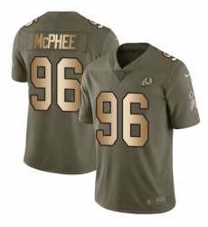 Youth Nike Washington Redskins #96 Pernell McPhee Limited Olive/Gold 2017 Salute to Service NFL Jersey