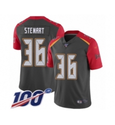 Men's Tampa Bay Buccaneers #36 M.J. Stewart Limited Gray Inverted Legend 100th Season Football Jersey