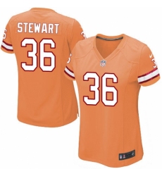 Women's Nike Tampa Bay Buccaneers #36 M.J. Stewart Game Orange Glaze Alternate NFL Jersey