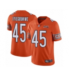 Men's Chicago Bears #45 Joel Iyiegbuniwe Orange Alternate 100th Season Limited Football Jersey