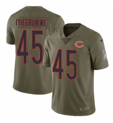 Men's Nike Chicago Bears #45 Joel Iyiegbuniwe Limited Olive 2017 Salute to Service NFL Jersey