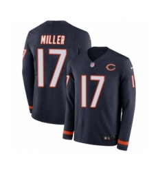 Men's Nike Chicago Bears #17 Anthony Miller Limited Navy Blue Therma Long Sleeve NFL Jersey