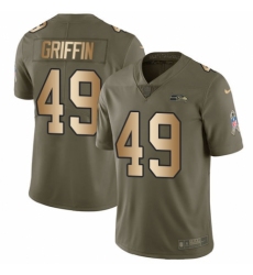 Men's Nike Seattle Seahawks #49 Shaquem Griffin Limited Olive/Gold 2017 Salute to Service NFL Jersey
