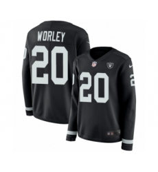 Women's Nike Oakland Raiders #20 Daryl Worley Limited Black Therma Long Sleeve NFL Jersey