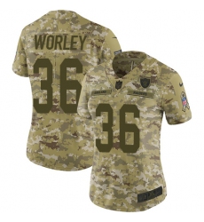 Women's Nike Oakland Raiders #36 Daryl Worley Limited Camo 2018 Salute to Service NFL Jersey
