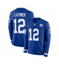 Youth Nike New York Giants #12 Cody Latimer Limited Royal Blue Therma Long Sleeve NFL Jersey