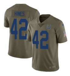 Men's Nike Indianapolis Colts #42 Nyheim Hines Limited Olive 2017 Salute to Service NFL Jersey