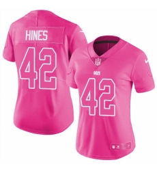 Women's Nike Indianapolis Colts #42 Nyheim Hines Limited Pink Rush Fashion NFL Jersey