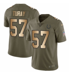 Men's Nike Indianapolis Colts #57 Kemoko Turay Limited Olive/Gold 2017 Salute to Service NFL Jersey