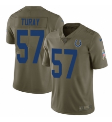 Youth Nike Indianapolis Colts #57 Kemoko Turay Limited Olive 2017 Salute to Service NFL Jersey