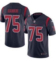 Men's Nike Houston Texans #75 Martinas Rankin Limited Navy Blue Rush Vapor Untouchable NFL Jersey