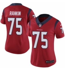 Women's Nike Houston Texans #75 Martinas Rankin Red Alternate Vapor Untouchable Limited Player NFL Jersey