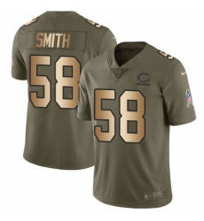 Men's Nike Chicago Bears #58 Roquan Smith Limited Olive Gold 2017 Salute to Service NFL Jersey