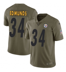 Youth Nike Pittsburgh Steelers #34 Terrell Edmunds Limited Olive 2017 Salute to Service NFL Jersey