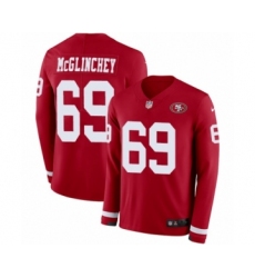 Men's Nike San Francisco 49ers #69 Mike McGlinchey Limited Red Therma Long Sleeve NFL Jersey