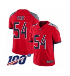 Men's Tennessee Titans #54 Rashaan Evans Limited Red Inverted Legend 100th Season Football Jersey