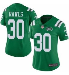 Women's Nike New York Jets #30 Thomas Rawls Limited Green Rush Vapor Untouchable NFL Jersey