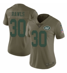 Women's Nike New York Jets #30 Thomas Rawls Limited Olive 2017 Salute to Service NFL Jersey