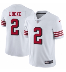 Men's Nike San Francisco 49ers #2 Jeff Locke Limited White Rush Vapor Untouchable NFL Jersey