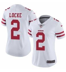 Women's Nike San Francisco 49ers #2 Jeff Locke White Vapor Untouchable Elite Player NFL Jersey